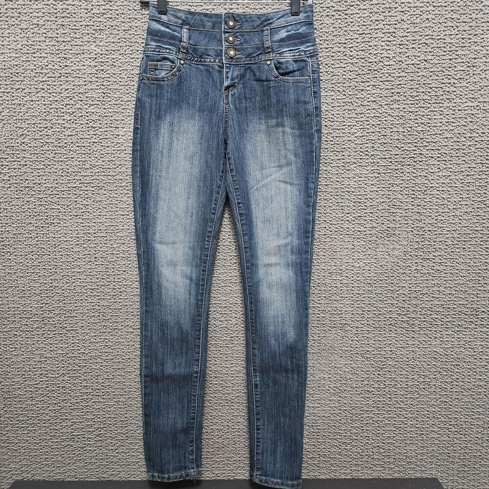 RUE 21 Women's Medium Wash Skinny Jeans Stretch 5 Pocket Denim Pants Size 3/4R